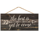 P. Graham Dunn The Best is Yet to Be Arrow Rustic 5 x 10 Wood Plank Design Hanging Sign