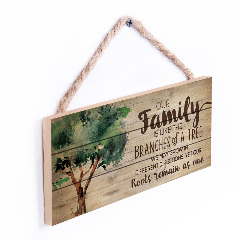 P. Graham Dunn Our Family Like Branches on a Tree 5 x 10 Wood Plank Design Hanging Sign