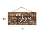 P. Graham Dunn This Home is Built on Love Distressed Look 5 x 10 Wood Plank Design Hanging Sign