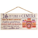 P. Graham Dunn Life is Like a Camera Focus on Whats Important 5 x 10 Wood Plank Design Hanging Sign