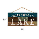 P. Graham Dunn Relax Youre at The Lake Canoe Paddles 5 x 10 Wood Plank Design Hanging Sign
