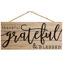 P. Graham Dunn Thankful Grateful Blessed 10 x 4.5 Inch Pine Wood Decorative Hanging Sign