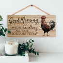 P. Graham Dunn Good Morning This is God Rooster 10 x 4.5 Inch Pine Wood Decorative Hanging Sign