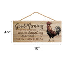 P. Graham Dunn Good Morning This is God Rooster 10 x 4.5 Inch Pine Wood Decorative Hanging Sign