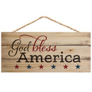 P. Graham Dunn God Bless America Patriotic Natural 10 x 4.5 Wood Wall Hanging Plaque Sign