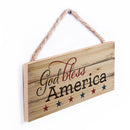 P. Graham Dunn God Bless America Patriotic Natural 10 x 4.5 Wood Wall Hanging Plaque Sign