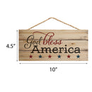 P. Graham Dunn God Bless America Patriotic Natural 10 x 4.5 Wood Wall Hanging Plaque Sign