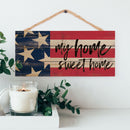 P. Graham Dunn My Home Sweet Home American Flag 10 x 4.5 Wood Wall Hanging Plaque Sign