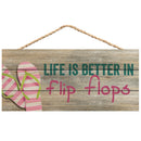 P. Graham Dunn Life is Better in Flip Flops Printed 10 x 4.5 Wood Wall Hanging Plaque Sign