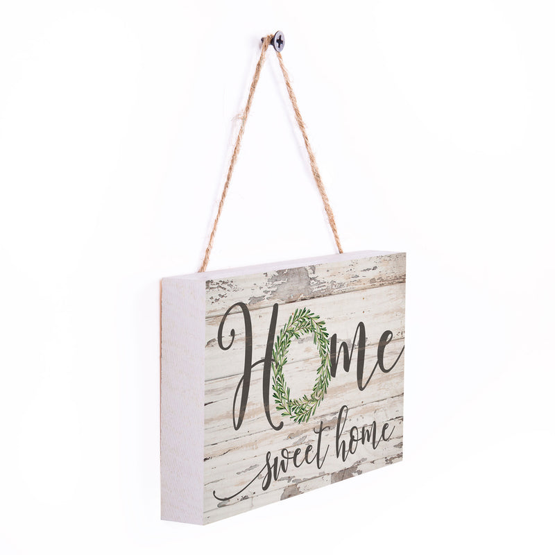 P. Graham Dunn Home Sweet Home Whitewash 6 x 3.5 Wood Mini Wall Hanging Plaque Sign