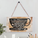 P. Graham Dunn Morning Give Me Jesus & Coffee Natural 6 x 3.5 Wood Mini Wall Hanging Plaque Sign