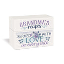 Grandmas Recipes Served Love Classic White 7 x 5 MDF Wood Recipe Holder Box