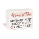Moms Kitchen Homemade Meals Classic White 7 x 5 MDF Wood Recipe Holder Box