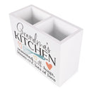 Grandmas Kitchen Seasoned Classic White 8 x 6 MDF Wood Kitchen Utensil Holder