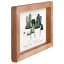 P. Graham Dunn Enjoy The Little Things Cactus Plants 10 x 7 Inch Pine Wood Framed Wall Art Plaque