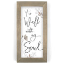 P. Graham Dunn It is Well with My Soul Floral Brown 10 x 5 Pine Wood Framed Art Plaque