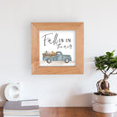 P. Graham Dunn Fall is in The Air Natural Brown 5 x 5 Wood Decorative Framed Art Sign