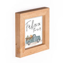P. Graham Dunn Fall is in The Air Natural Brown 5 x 5 Wood Decorative Framed Art Sign