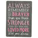 Always Remember You Are Braver Breast Cancer Awareness Wood Magnet