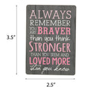 Always Remember You Are Braver Breast Cancer Awareness Wood Magnet