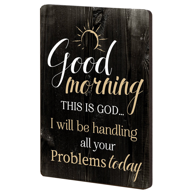 Good Morning This Is God Distressed Wood Look 2.5 x 3.5 Inch Wood Lithograph Magnet