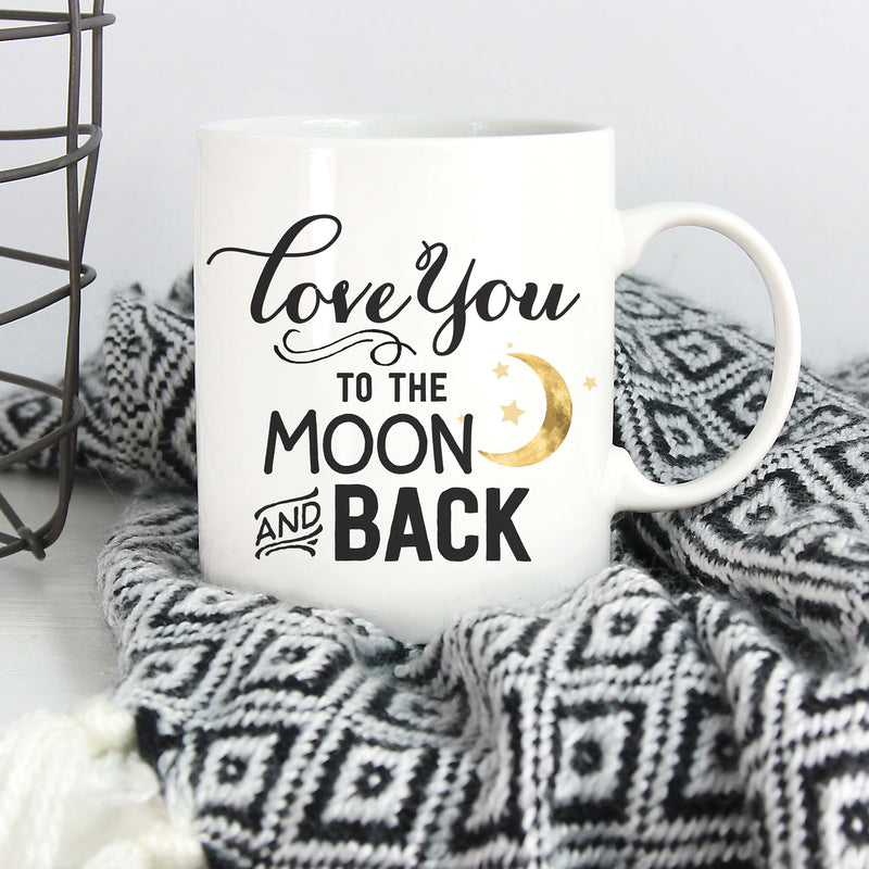 I Love You To The Moon & Back Stars Design White 15 Ounce Ceramic Coffee Mug