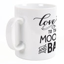 I Love You To The Moon & Back Stars Design White 15 Ounce Ceramic Coffee Mug