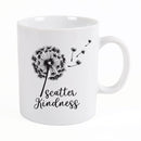 P. Graham Dunn Scatter Kindness Dandelion White 5.5 x 4.5 Ceramic 15 Ounce Coffee Mug