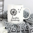P. Graham Dunn Scatter Kindness Dandelion White 5.5 x 4.5 Ceramic 15 Ounce Coffee Mug