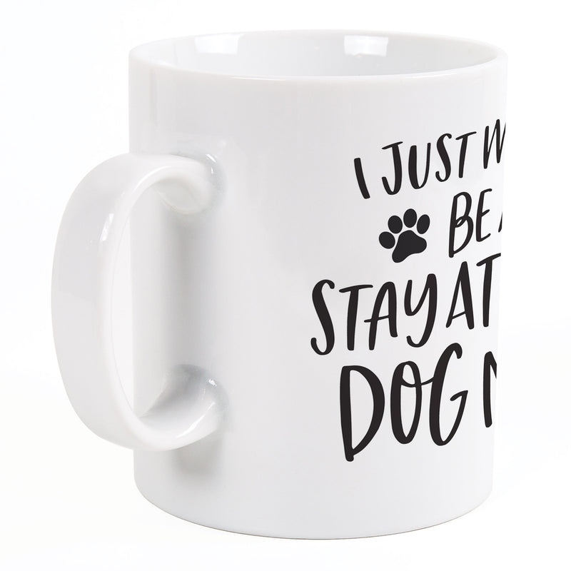 Stay At Home Dog Mom Classic White 15 ounce Porcelain Ceramic Coffee Mug