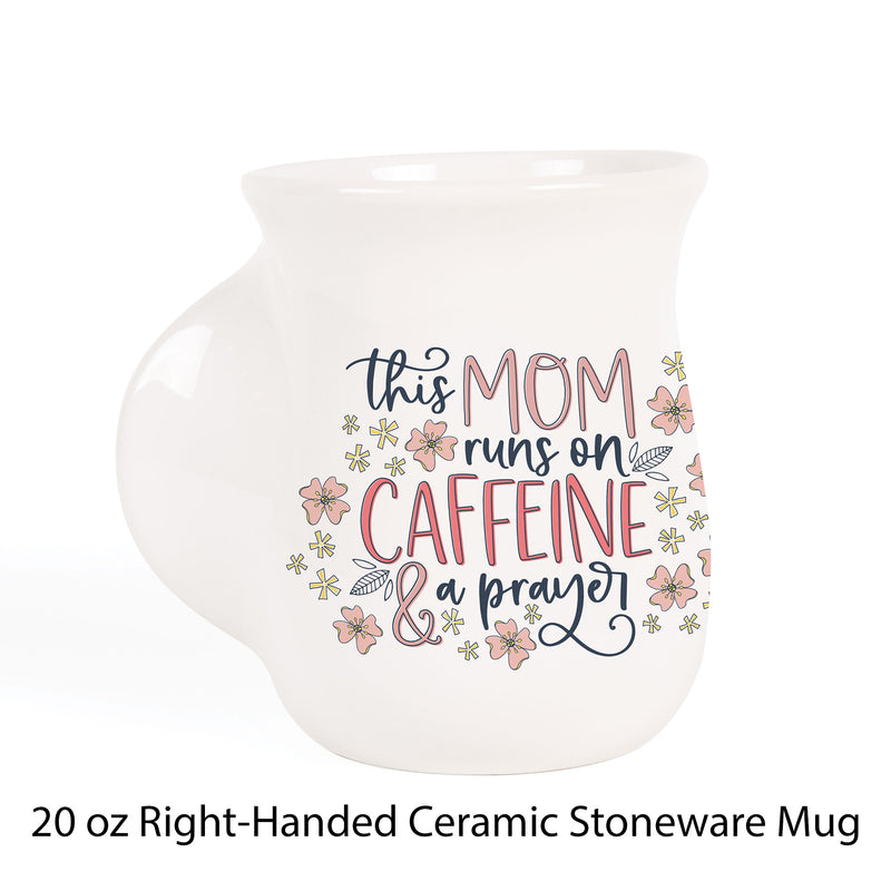 P. Graham Dunn Mom Caffeine Prayer Classic White 16 Ounce Porcelain Ceramic Handwarmer Cozy Mug