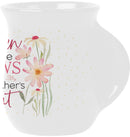 Garden Grandmothers Heart White 16 ounce Porcelain Ceramic Handwarmer Mug