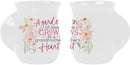 Garden Grandmothers Heart White 16 ounce Porcelain Ceramic Handwarmer Mug