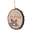 Our First Christmas As Mr. And Mrs. Birds Rustic Bark Look Wood Christmas Ornament