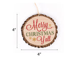 P. Graham Dunn Merry Christmas Yall Snowflakes Rustic Bark Look Wood Christmas Ornament