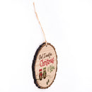 P. Graham Dunn Owl I Want for Christmas is You Rustic Bark Look Wood Christmas Ornament