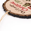 P. Graham Dunn Owl I Want for Christmas is You Rustic Bark Look Wood Christmas Ornament