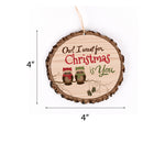 P. Graham Dunn Owl I Want for Christmas is You Rustic Bark Look Wood Christmas Ornament