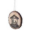 P. Graham Dunn A Savior is Born Nativity Scene Wood Tree Bark 4 inch Christmas Tree Ornament