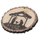 P. Graham Dunn A Savior is Born Nativity Scene Wood Tree Bark 4 inch Christmas Tree Ornament