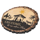 P. Graham Dunn O Come Let Us Adore Him Nativity Scene Wood Tree Bark 4 inch Christmas Tree Ornament