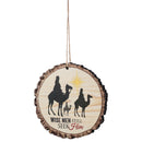 Wise Men Still Seek Him Three Kings Wood Tree Bark 4 inch Christmas Tree Ornament