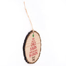 Unto Us a Child is Born Luke 2:11 Wood Tree Bark 4 inch Christmas Tree Ornament, Multicolor, 3.5 x 3.75