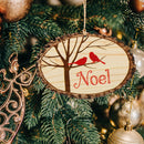 P. Graham Dunn Noel Tree Birds Rustic Bark Look Wood Christmas Ornament