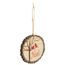 P. Graham Dunn Noel Tree Birds Rustic Bark Look Wood Christmas Ornament