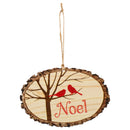 P. Graham Dunn Noel Tree Birds Rustic Bark Look Wood Christmas Ornament