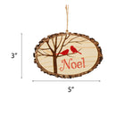 P. Graham Dunn Noel Tree Birds Rustic Bark Look Wood Christmas Ornament