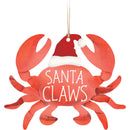 Santa Claws Rosy Red 3.8 x 3 Wood Decorative Hanging Figurine Ornament