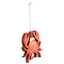 Santa Claws Rosy Red 3.8 x 3 Wood Decorative Hanging Figurine Ornament