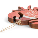 Santa Claws Rosy Red 3.8 x 3 Wood Decorative Hanging Figurine Ornament